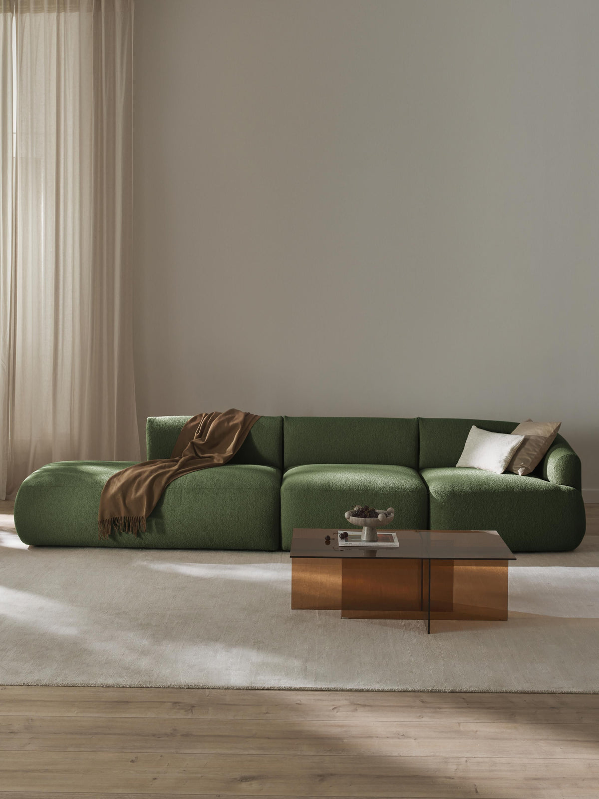 Sofia Modular Bouclé Chaise (2-Seater)