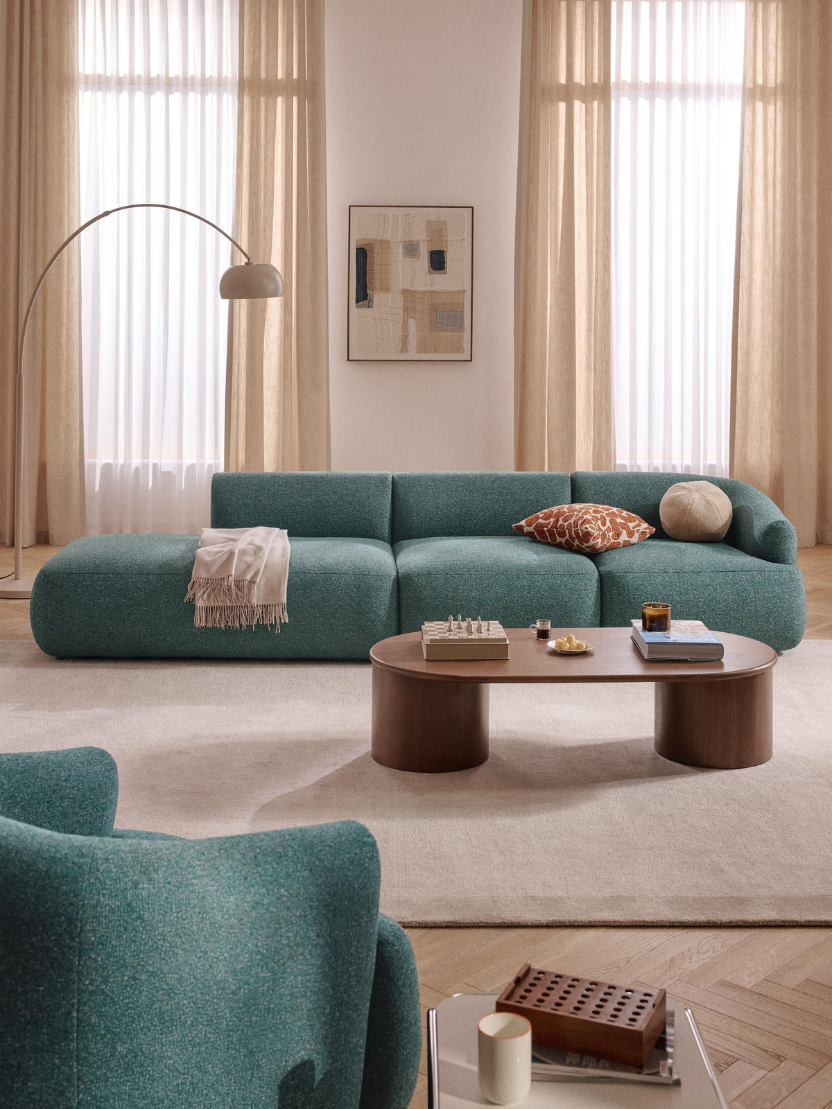 Sofia Modular Bouclé Chaise (2-Seater)