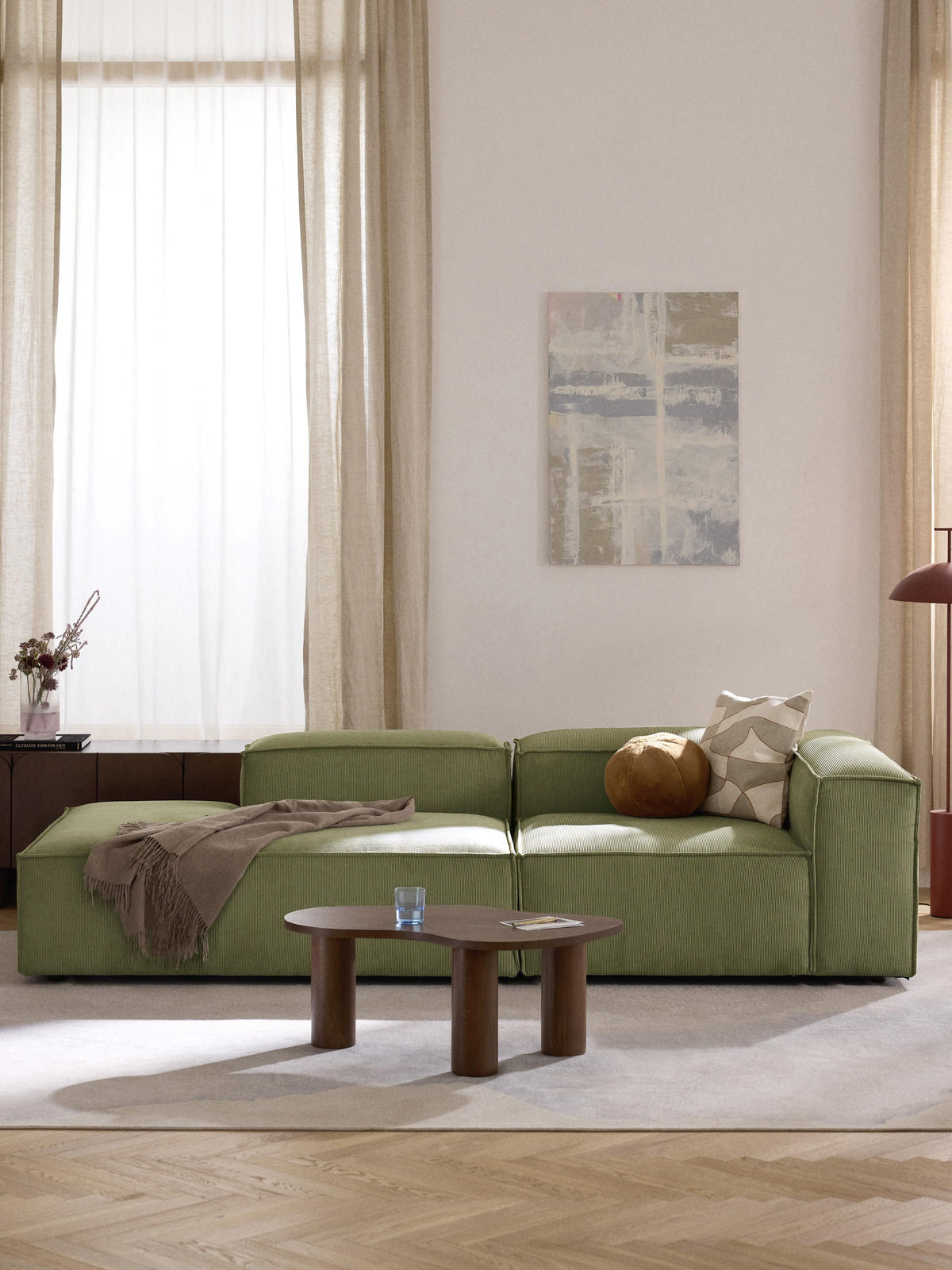 Lennon Modular Ottoman in Corduroy