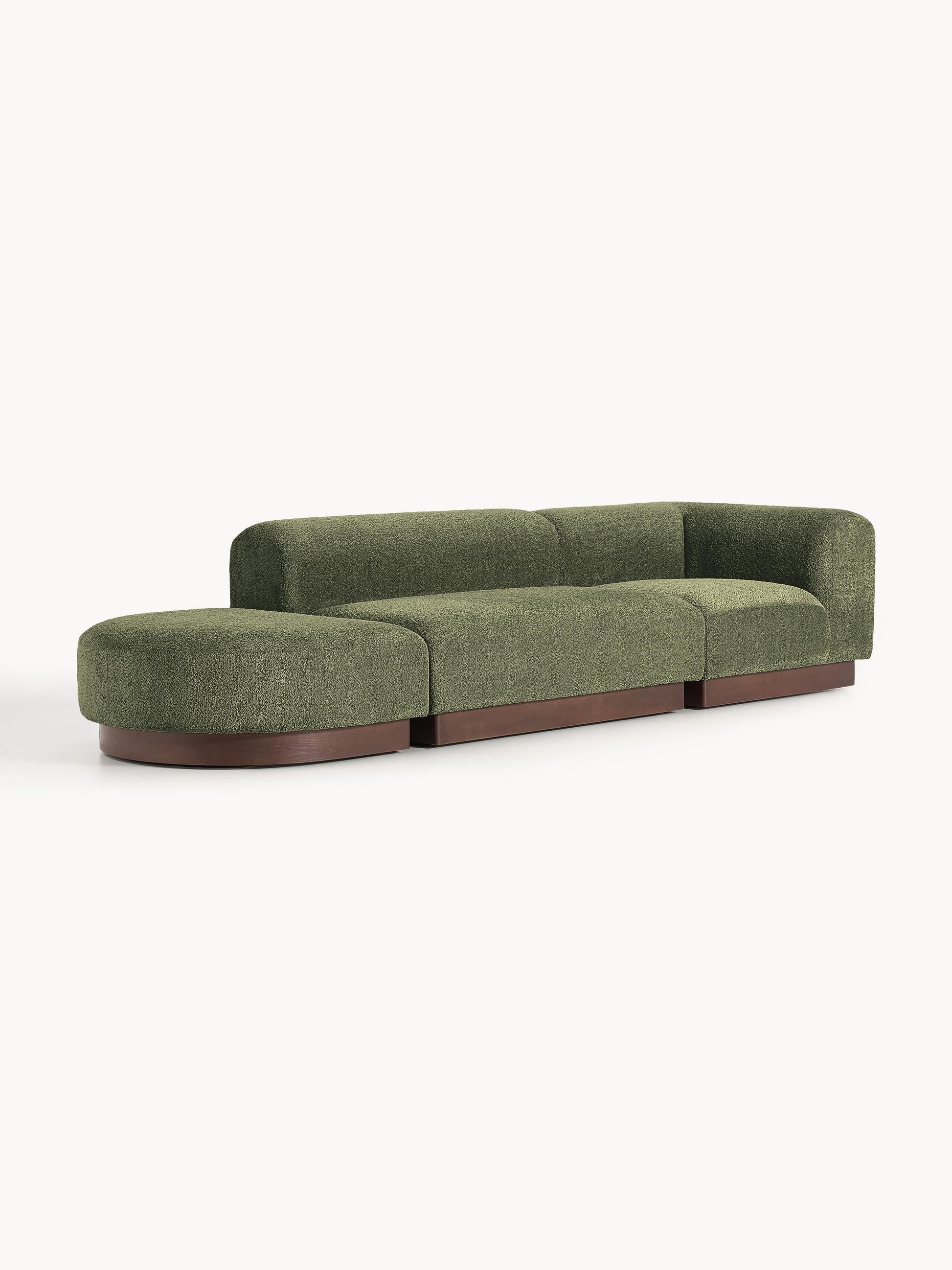 Natalie Modular Ottoman in Teddy Bouclé with Stool (Left/Right)