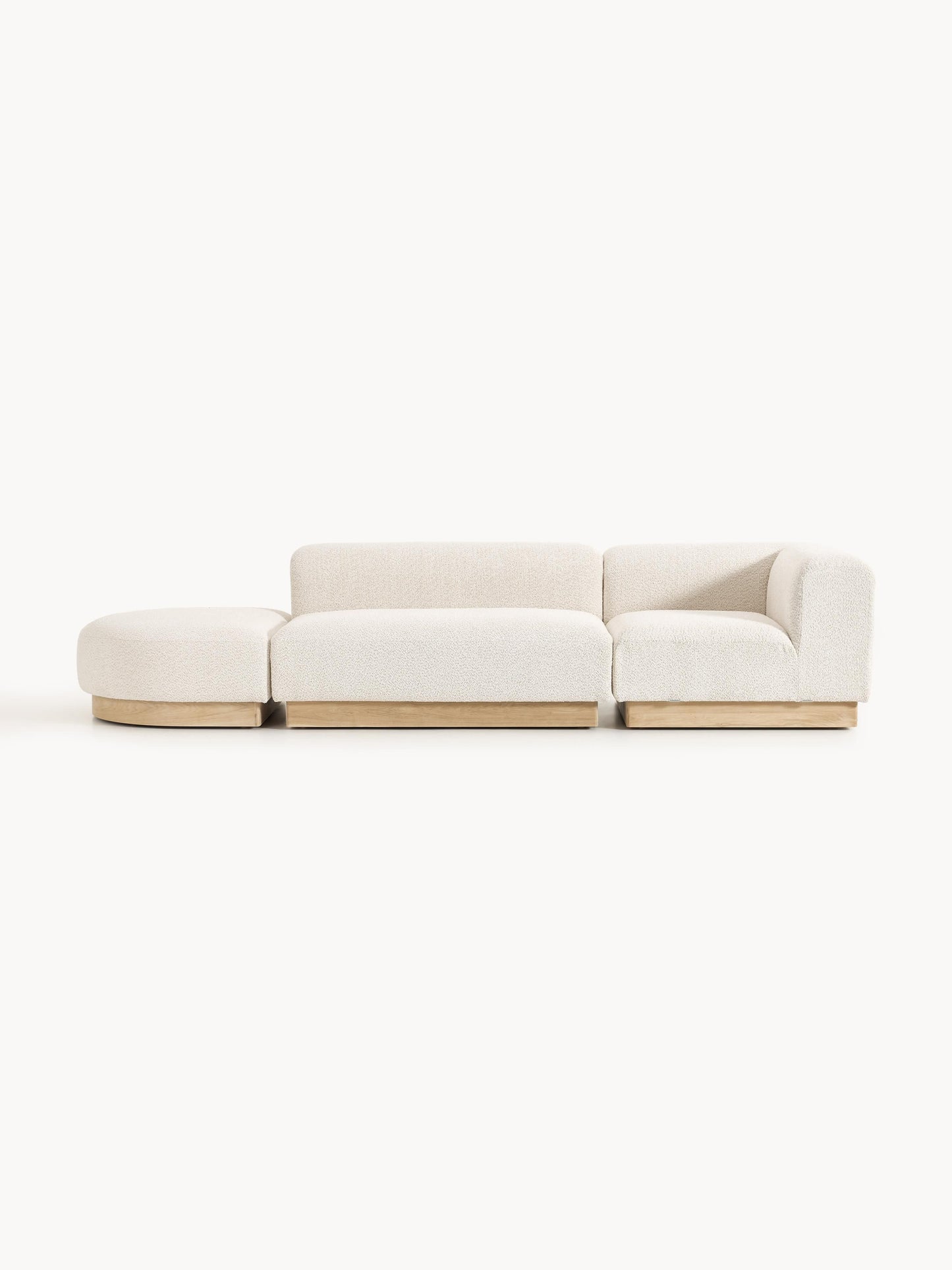 Natalie Modular Ottoman in Teddy Bouclé with Stool (Left/Right)