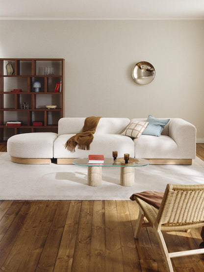 Natalie Modular Ottoman in Teddy Bouclé with Stool (Left/Right)