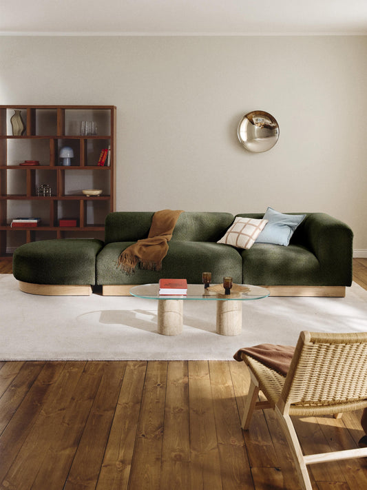 Natalie Modular Ottoman in Teddy Bouclé with Stool (Left/Right)