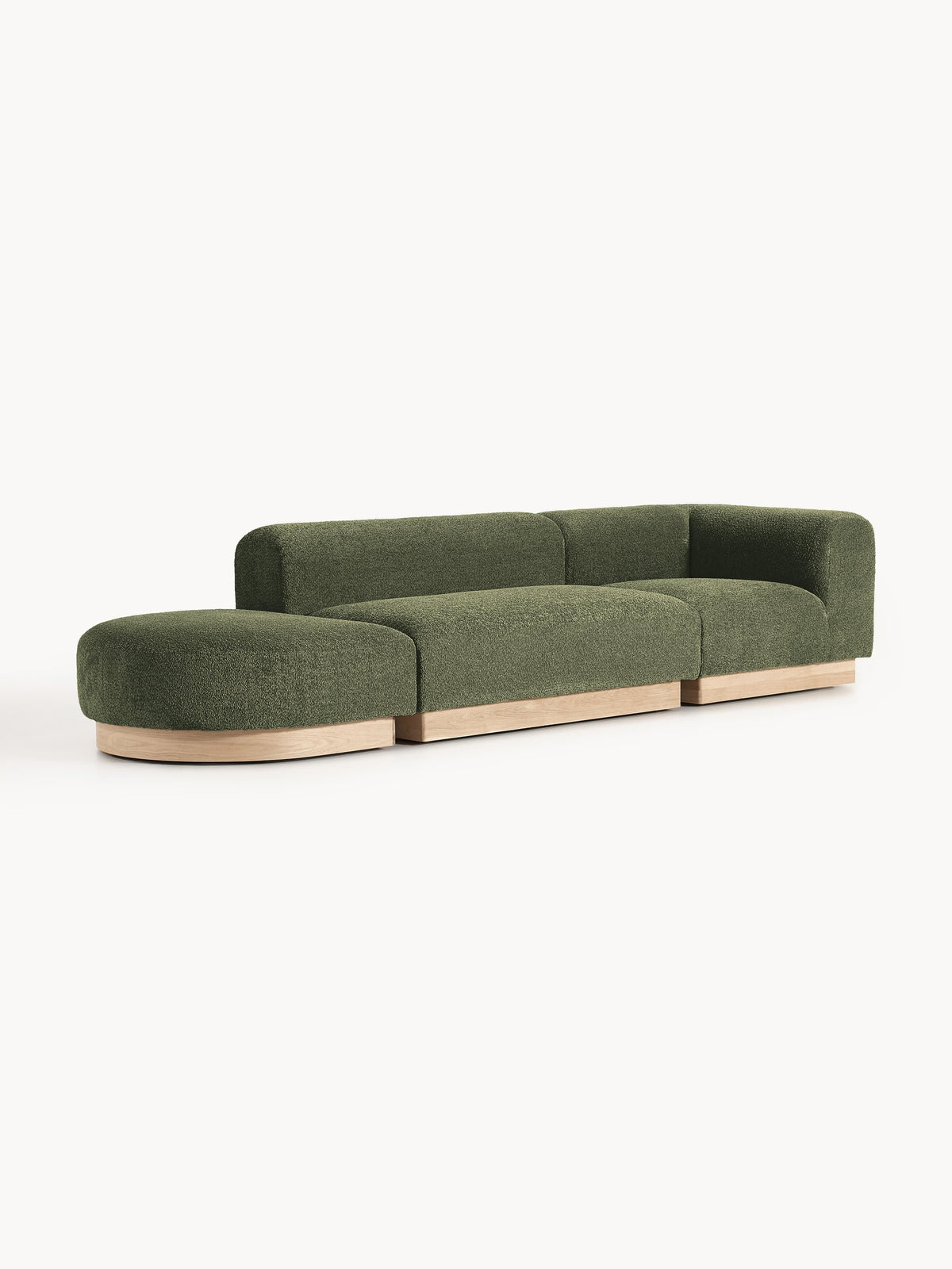 Natalie Modular Ottoman in Teddy Bouclé with Stool (Left/Right)