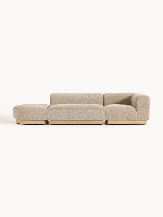 Natalie Modular Ottoman in Teddy Bouclé with Stool (Left/Right)