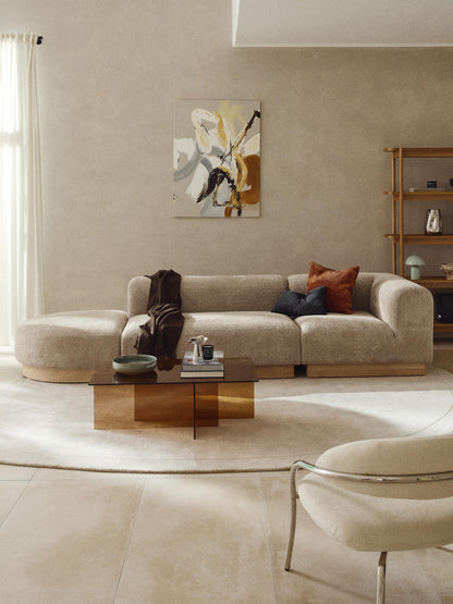 Natalie Modular Ottoman in Teddy Bouclé with Stool (Left/Right)