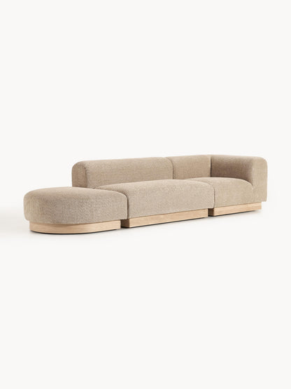Natalie Modular Ottoman in Teddy Bouclé with Stool (Left/Right)