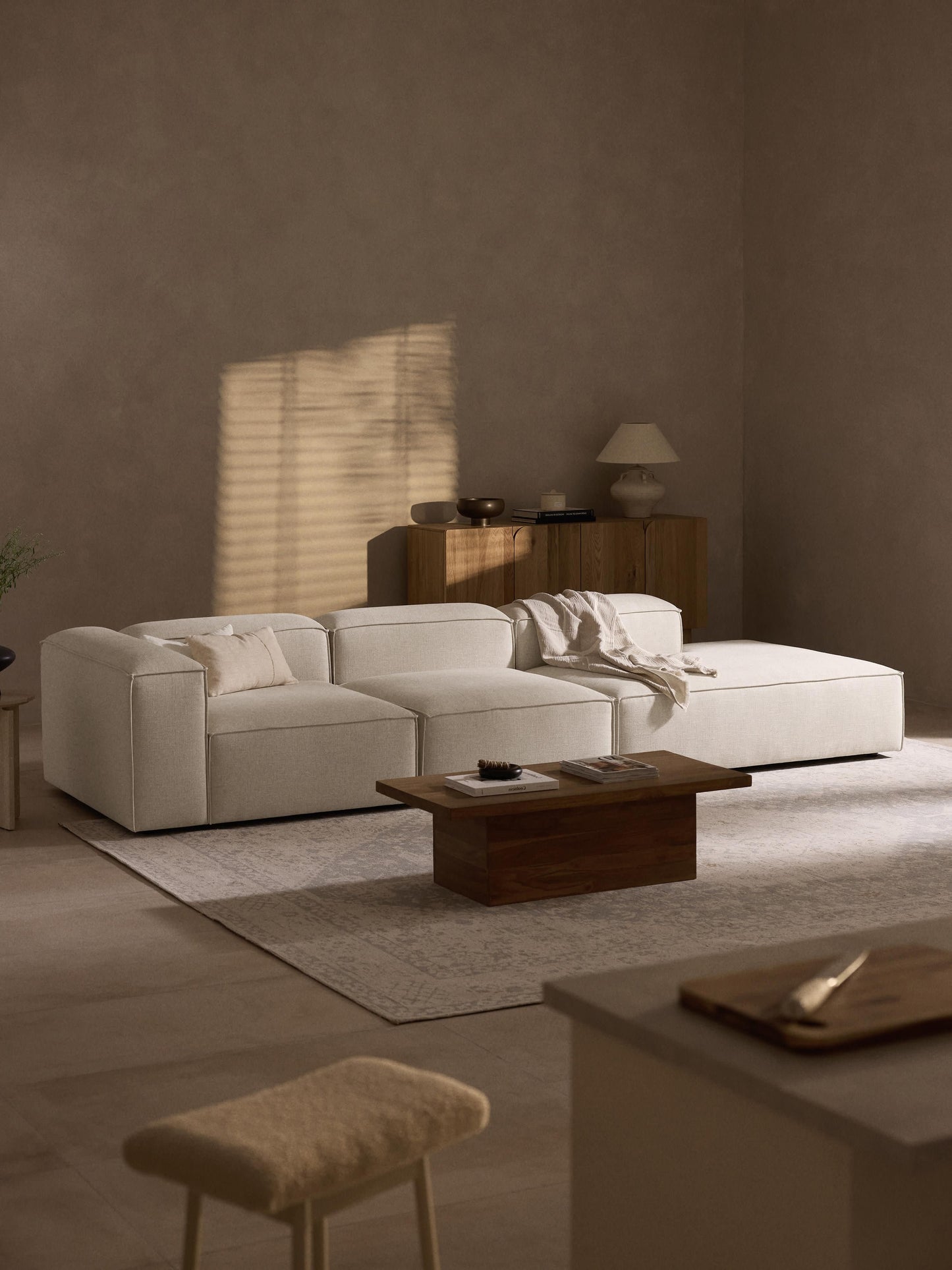 Lennon Modular XL Ottoman in Linen Blend