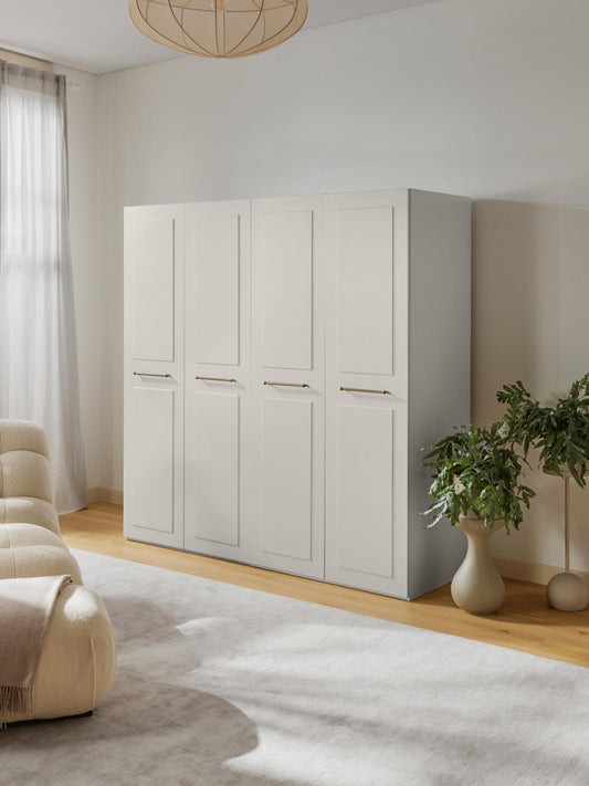 Charlotte Modular Hinged-Door Wardrobe, 200 cm Wide, in Various Sizes
