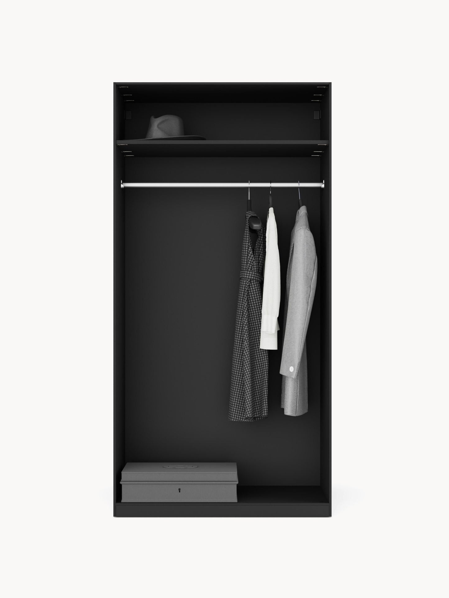 Leon Modular Hinged-Door Wardrobe, 100 cm Wide, in Various Sizes