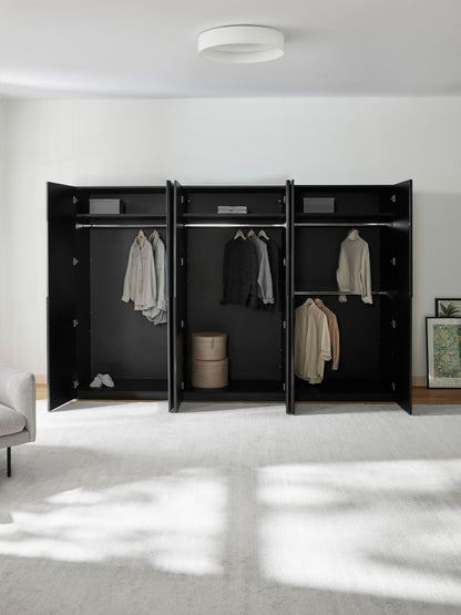 Leon Modular Hinged-Door Wardrobe, 300 cm Wide, in Various Sizes