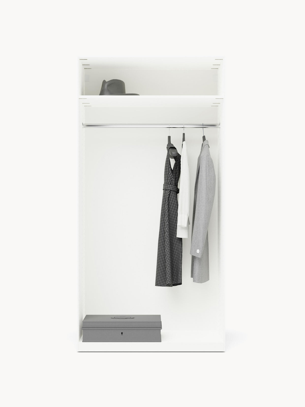 Simone Modular Hinged-Door Wardrobe, 100 cm Wide, in Various Sizes