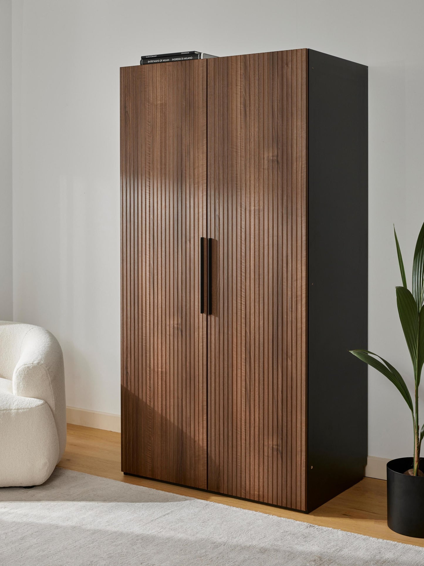 Simone Modular Hinged-Door Wardrobe, 100 cm Wide, in Various Sizes