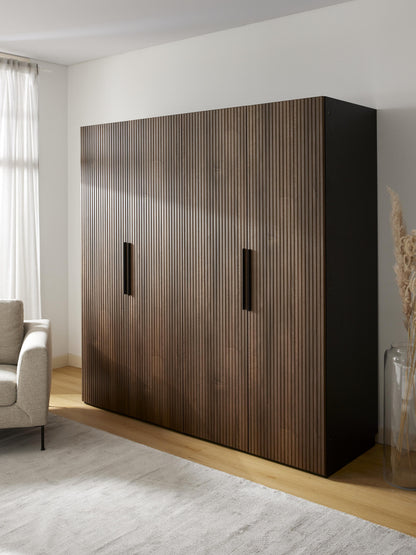 Simone Modular Hinged-Door Wardrobe, 200 cm Wide, in Various Sizes