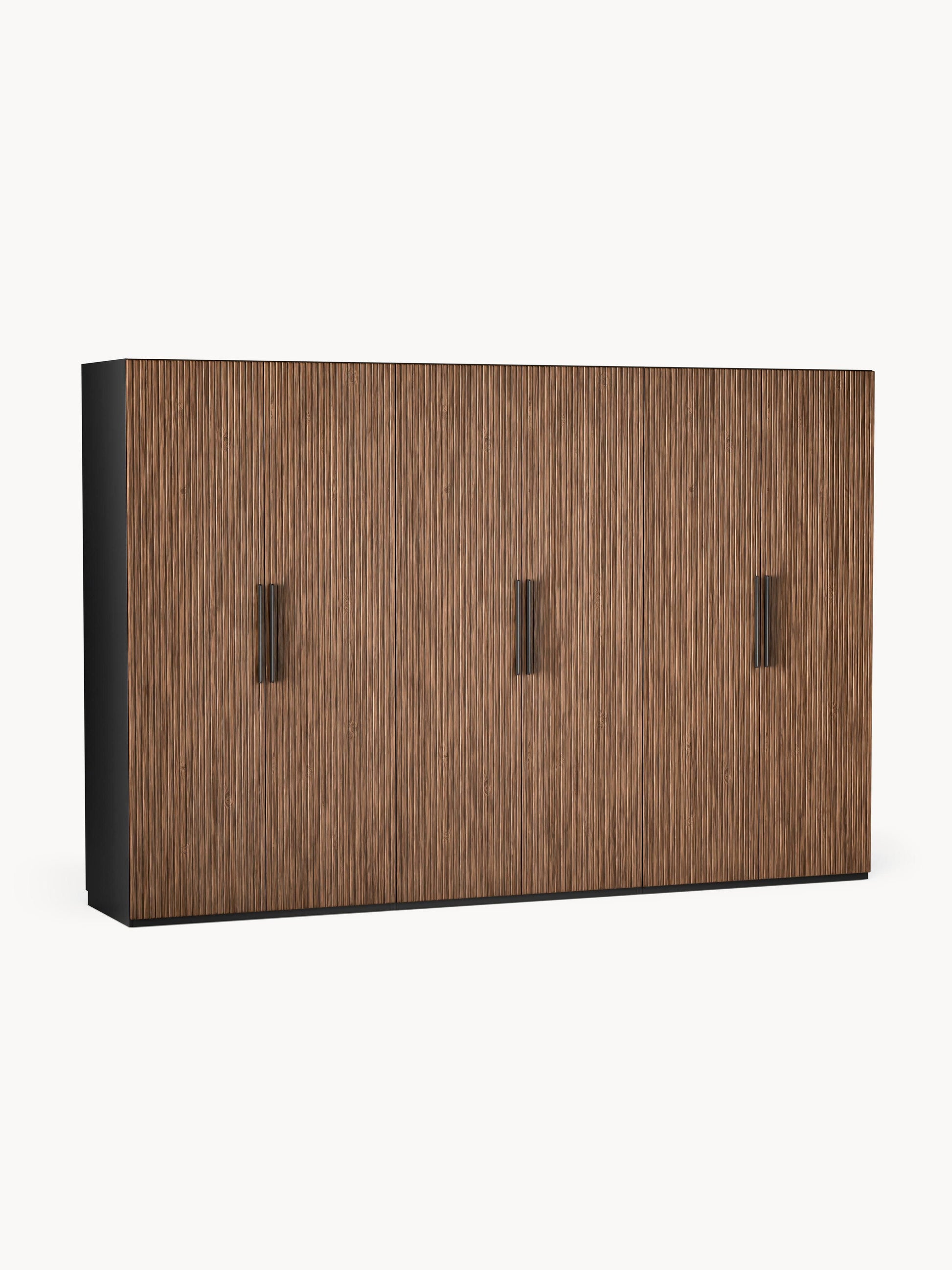 Simone Modular Hinged-Door Wardrobe, 300 cm Wide, in Various Sizes