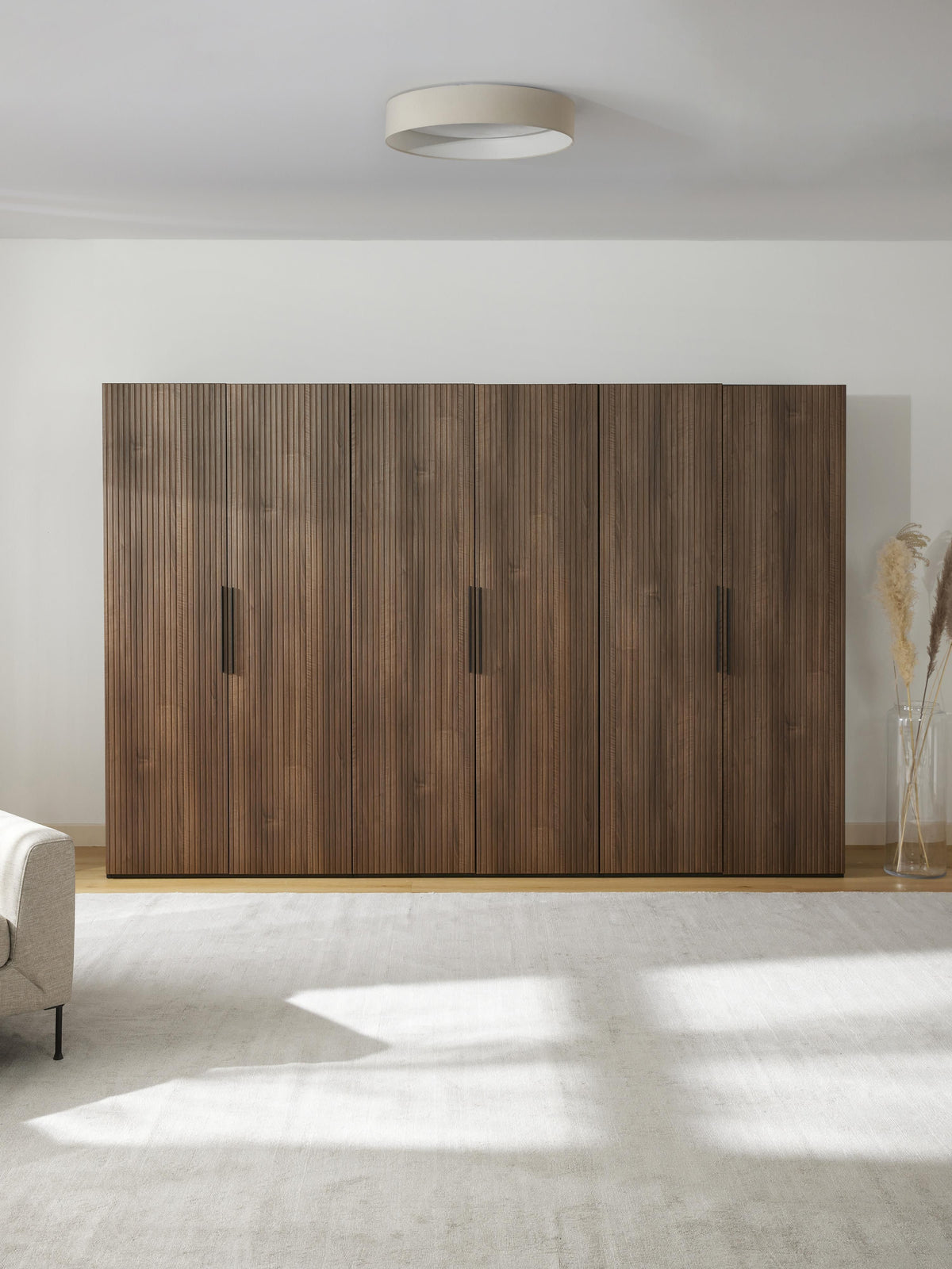 Simone Modular Hinged-Door Wardrobe, 300 cm Wide, in Various Sizes