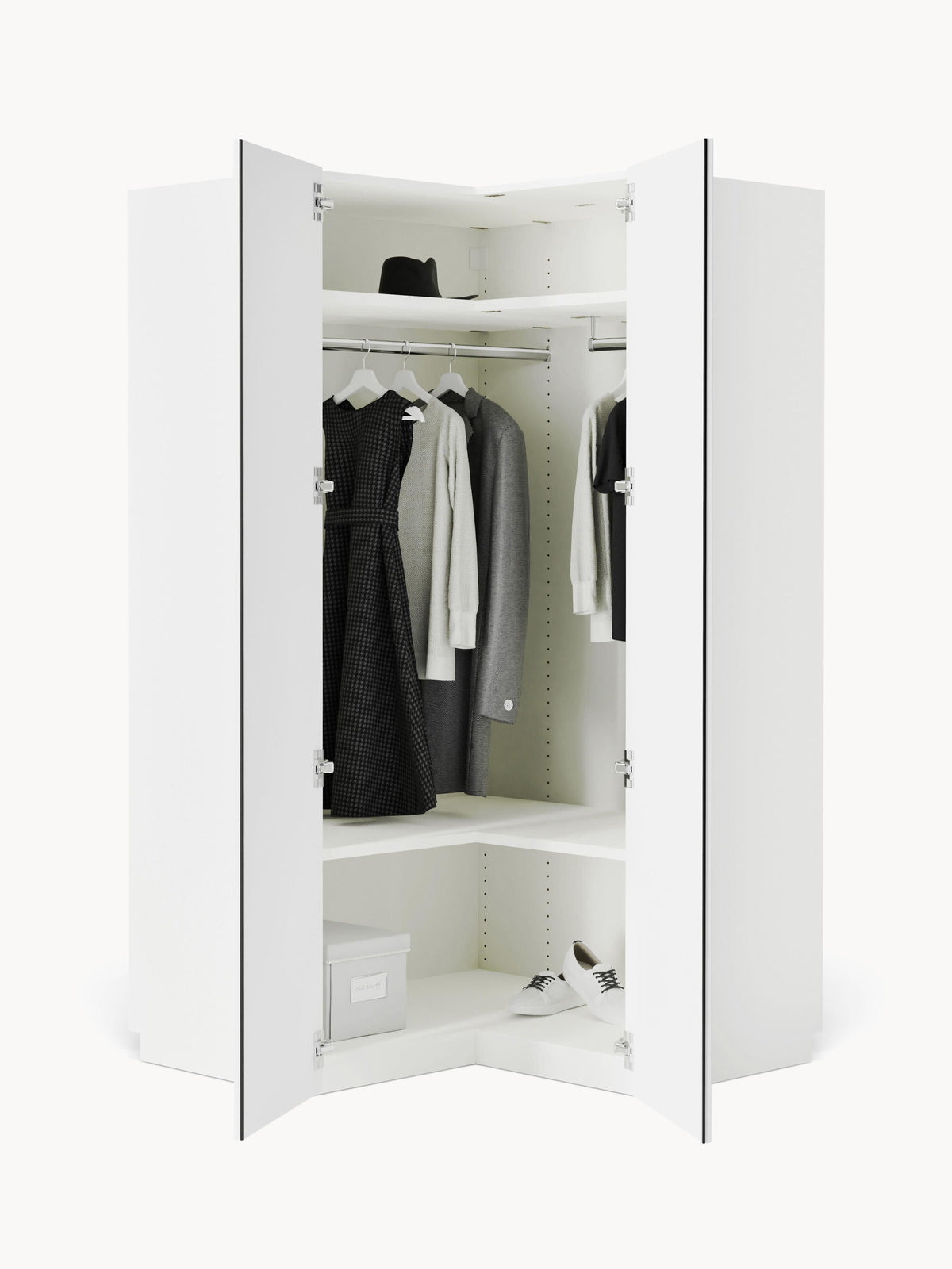Charlotte Modular Corner Wardrobe, 115 cm Wide