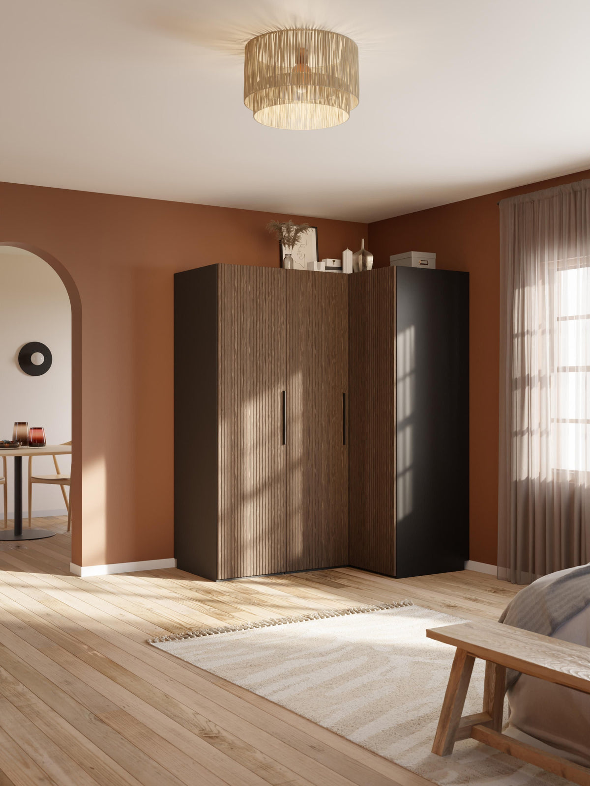Simone Modular Corner Wardrobe, 165 cm Wide, in Various Sizes