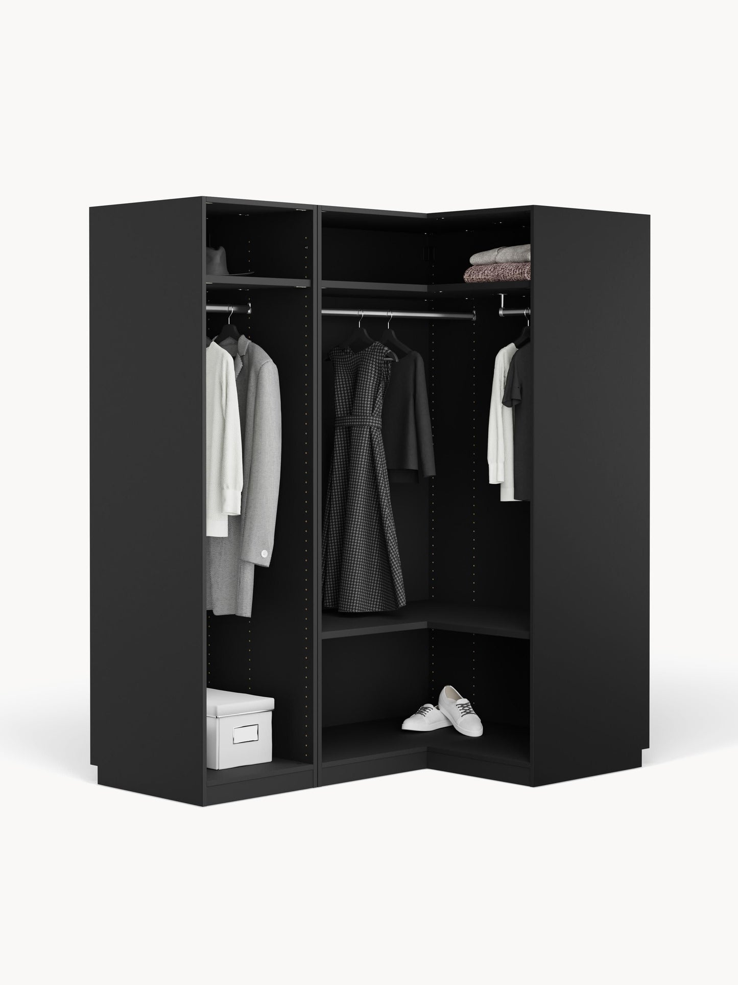Simone Modular Corner Wardrobe, 165 cm Wide, in Various Sizes