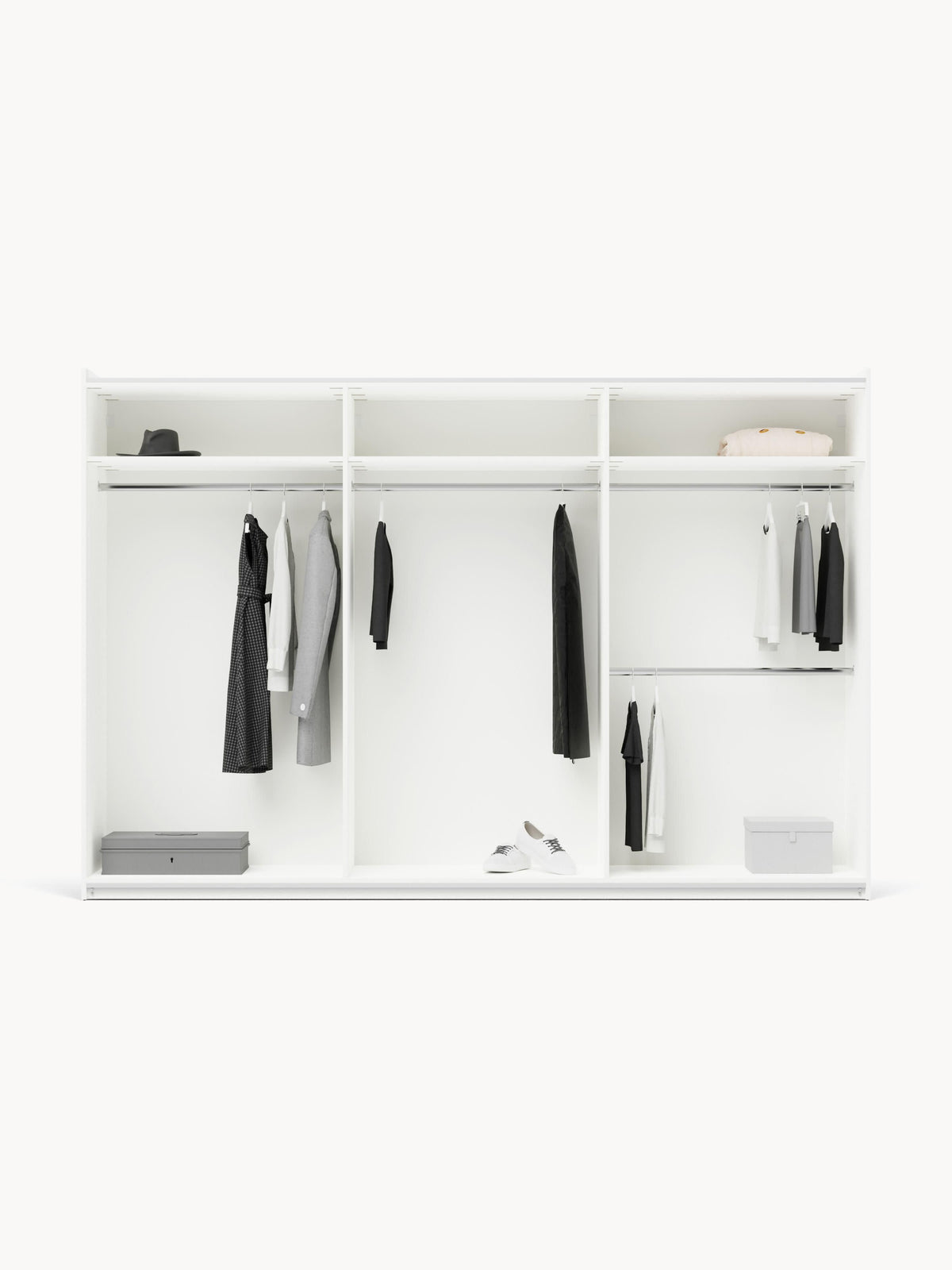 Charlotte Modular Sliding-Door Wardrobe, 300 cm Wide, in Various Sizes