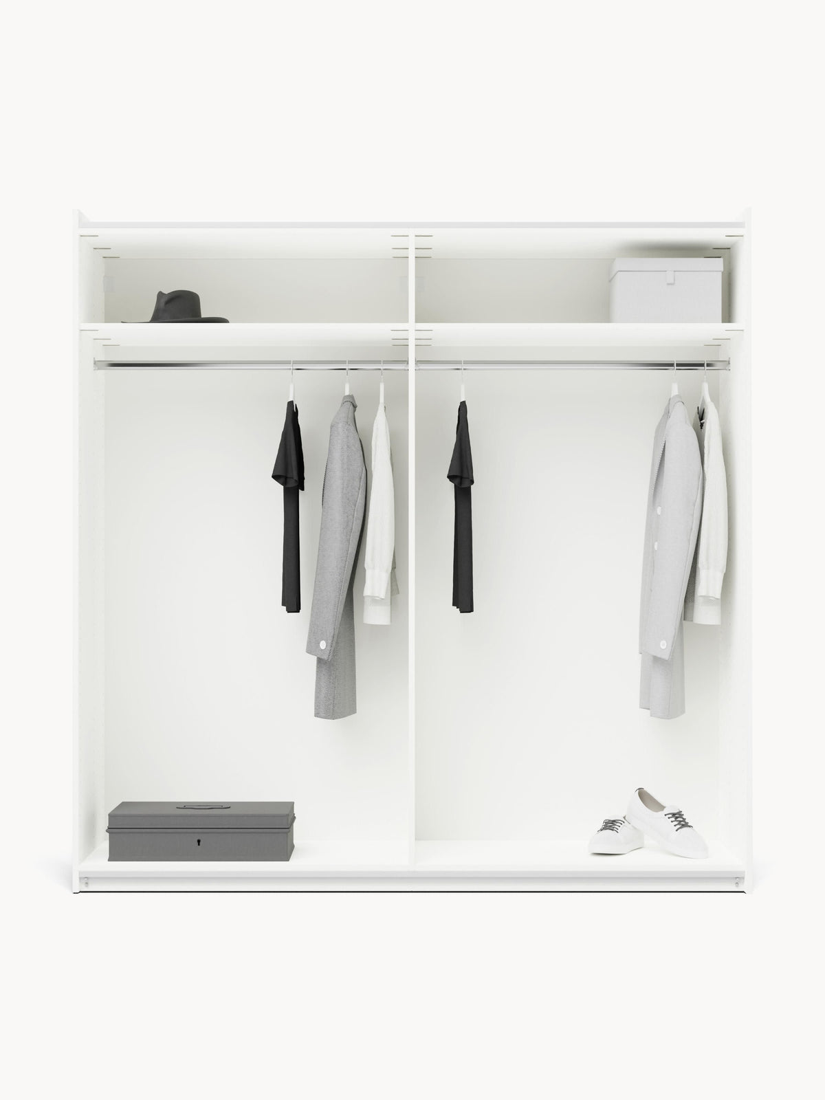 Simone Modular Sliding-Door Wardrobe, 200 cm Wide, in Various Sizes
