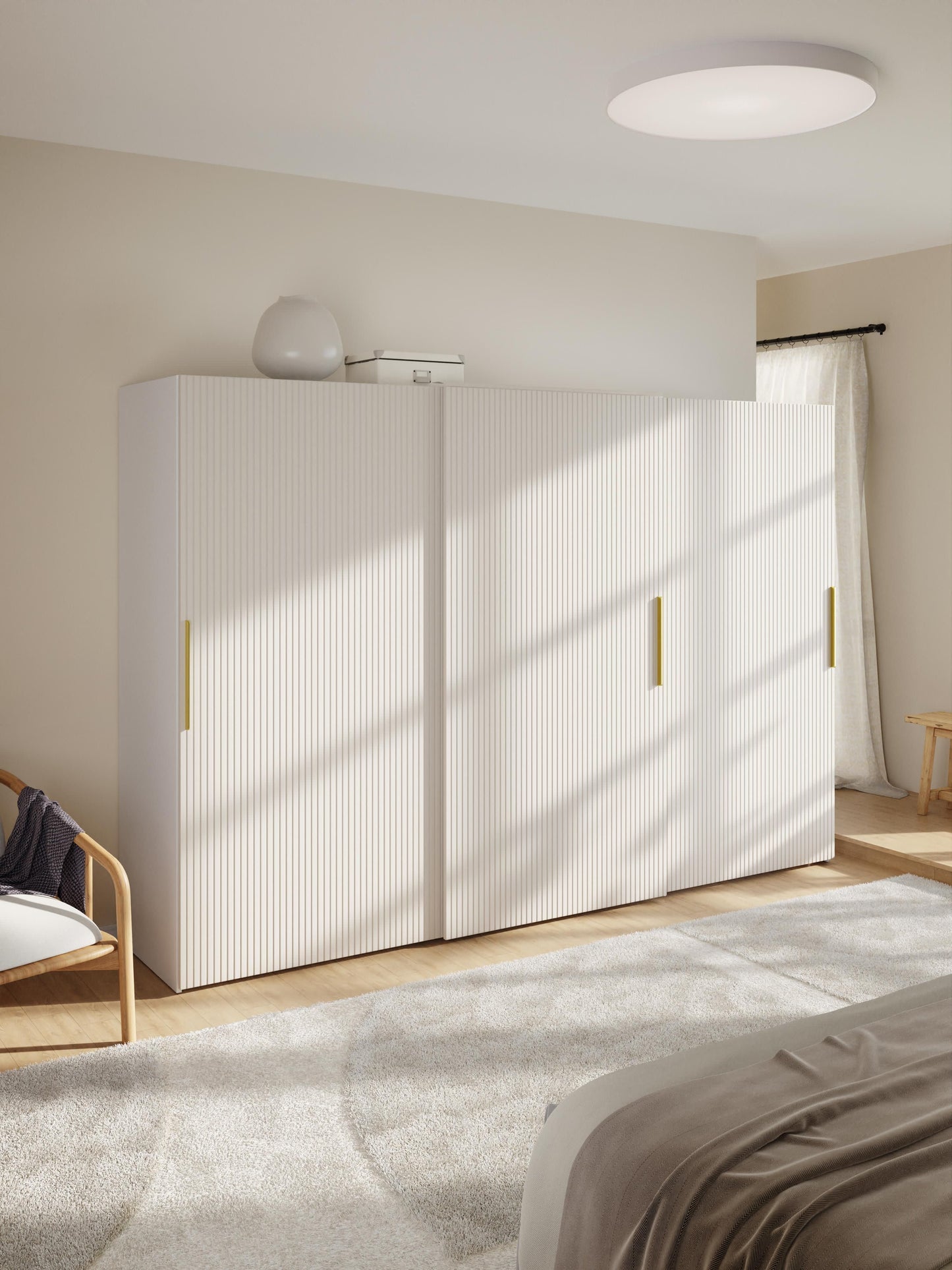 Simone Modular Sliding-Door Wardrobe, 300 cm Wide, in Various Sizes