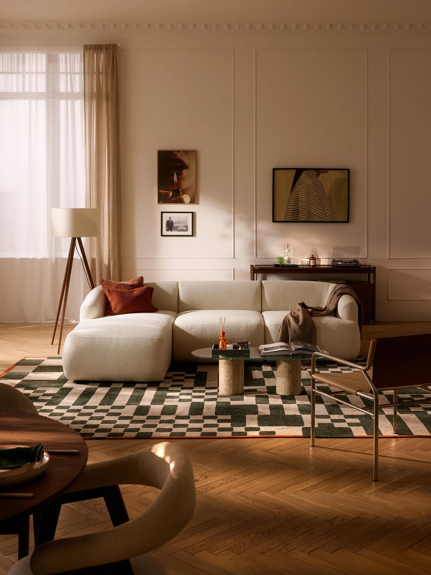 Sofia Modular Bouclé Corner Sofa (3-Seater)