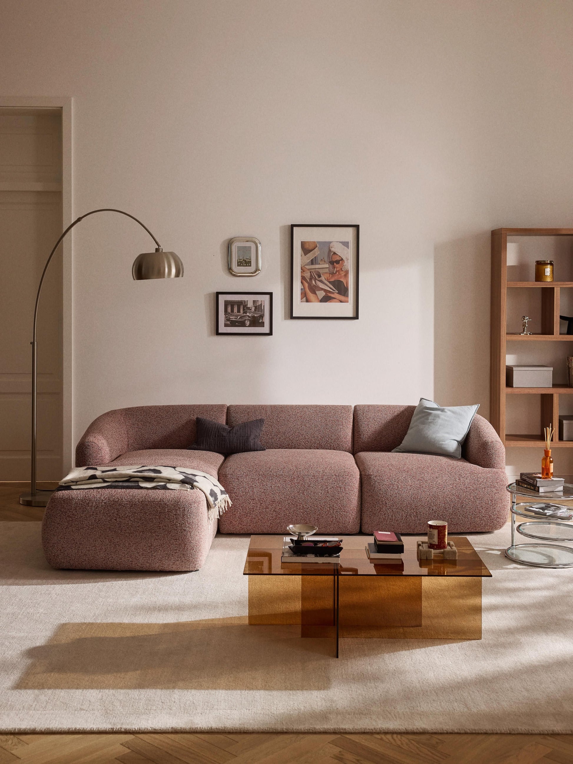 Sofia Modular Bouclé Corner Sofa (3-Seater)