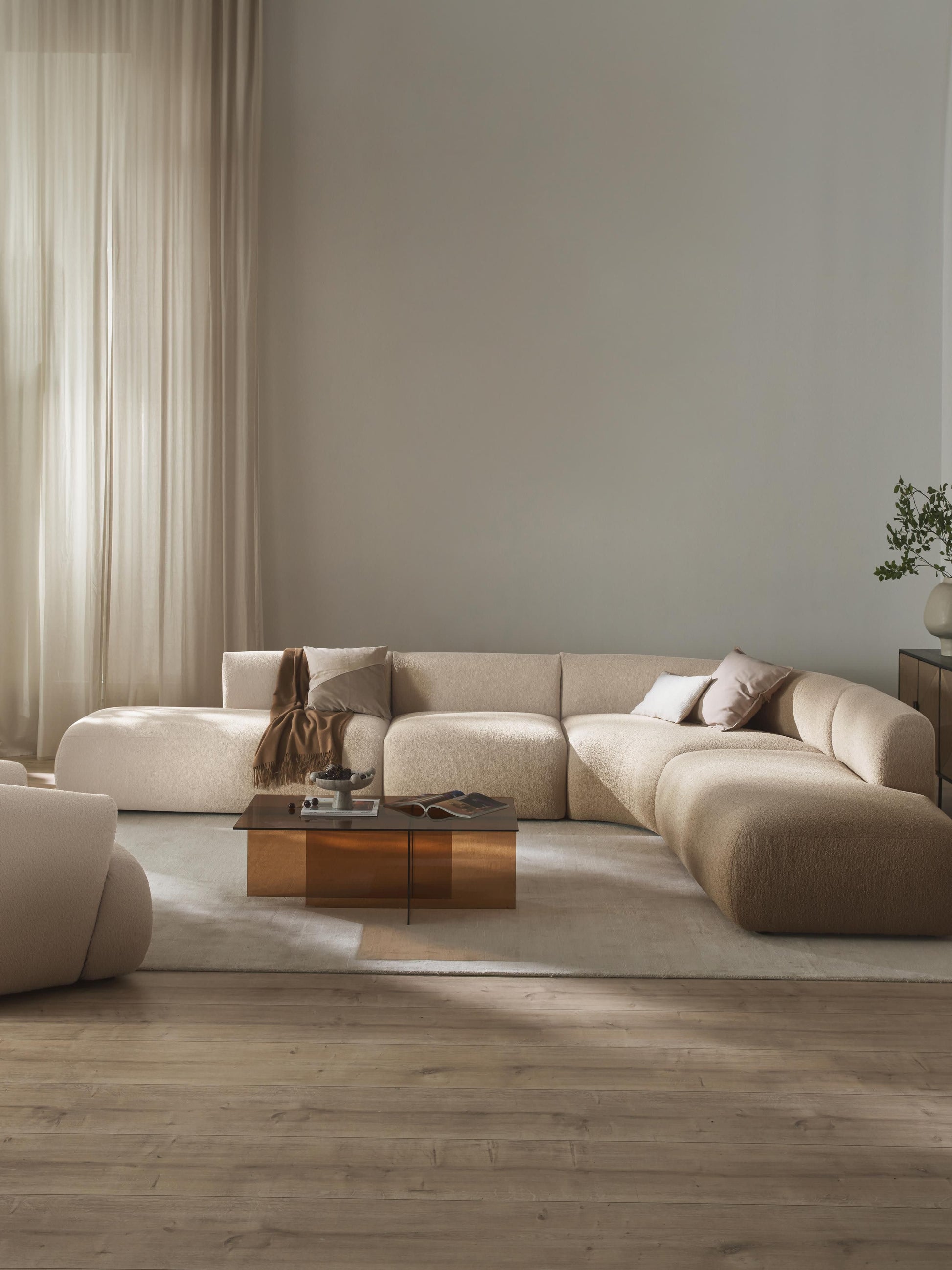Sofia Modular Bouclé Corner Sofa (4-Seater)