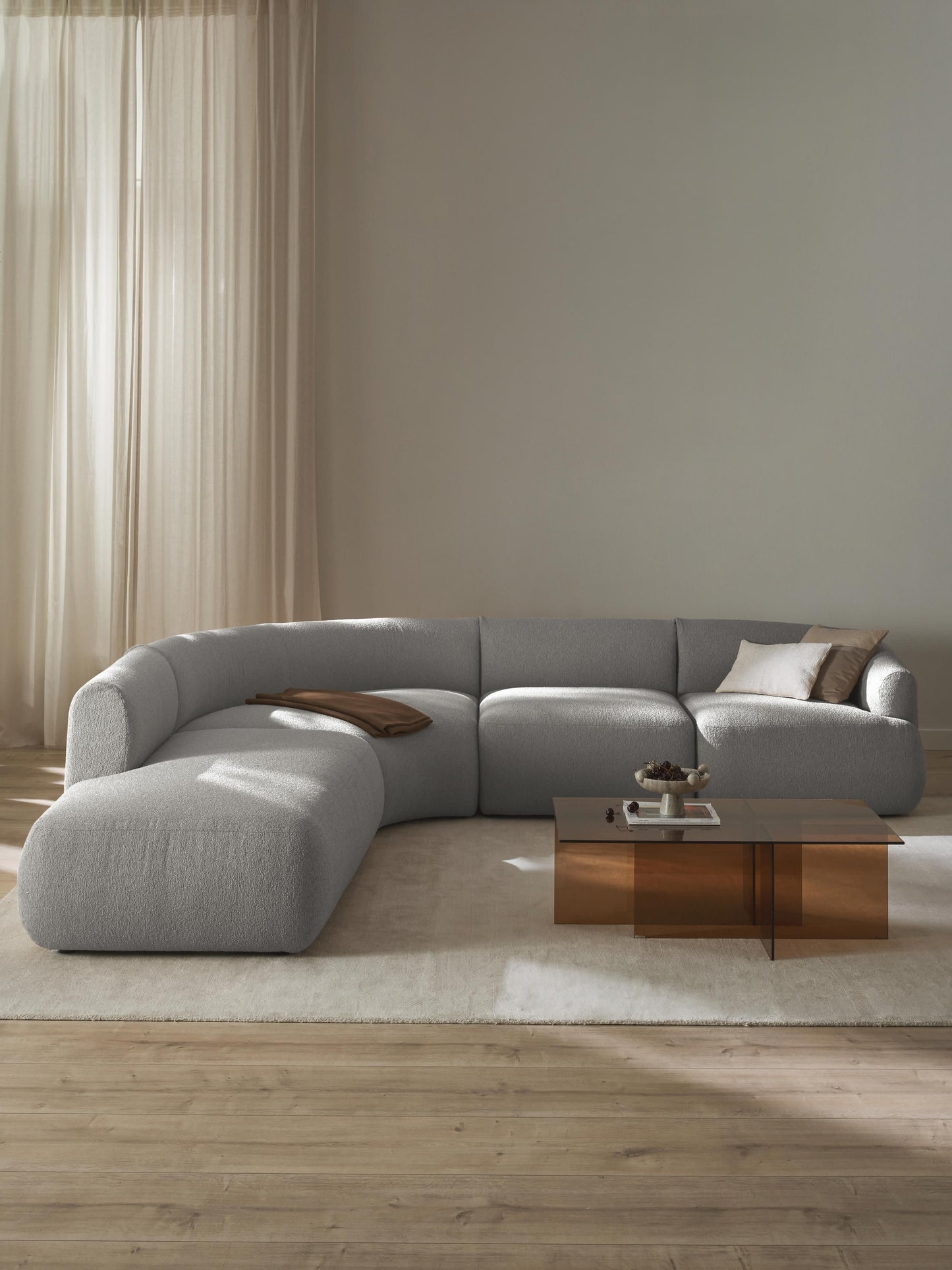 Sofia Modular Bouclé Corner Sofa (4-Seater)