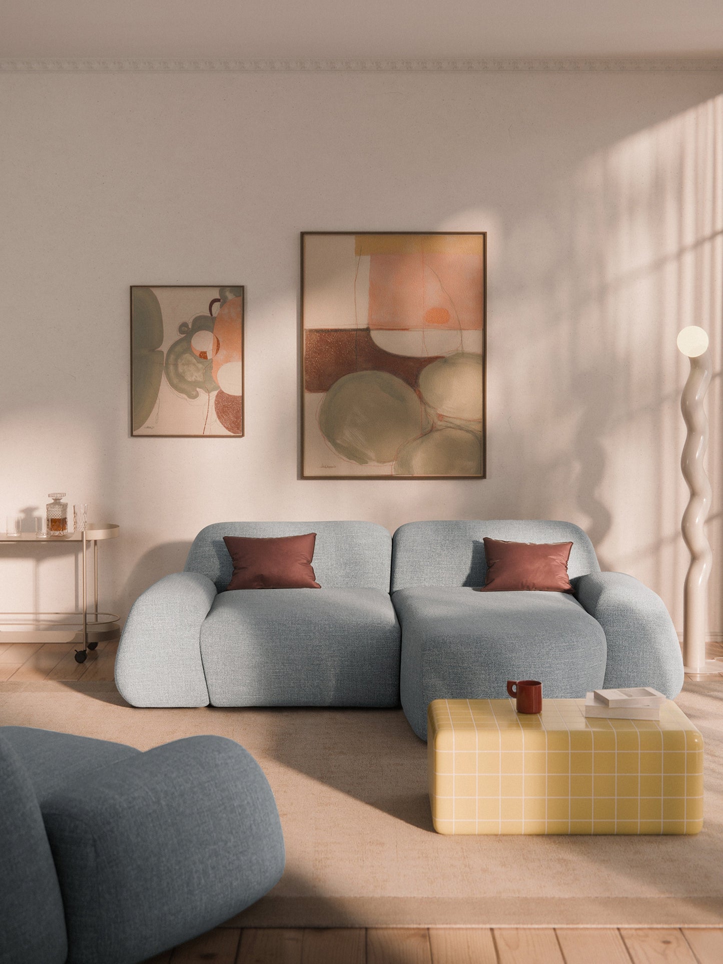 Wolke Modular Bouclé Corner Sofa (3-Seater)