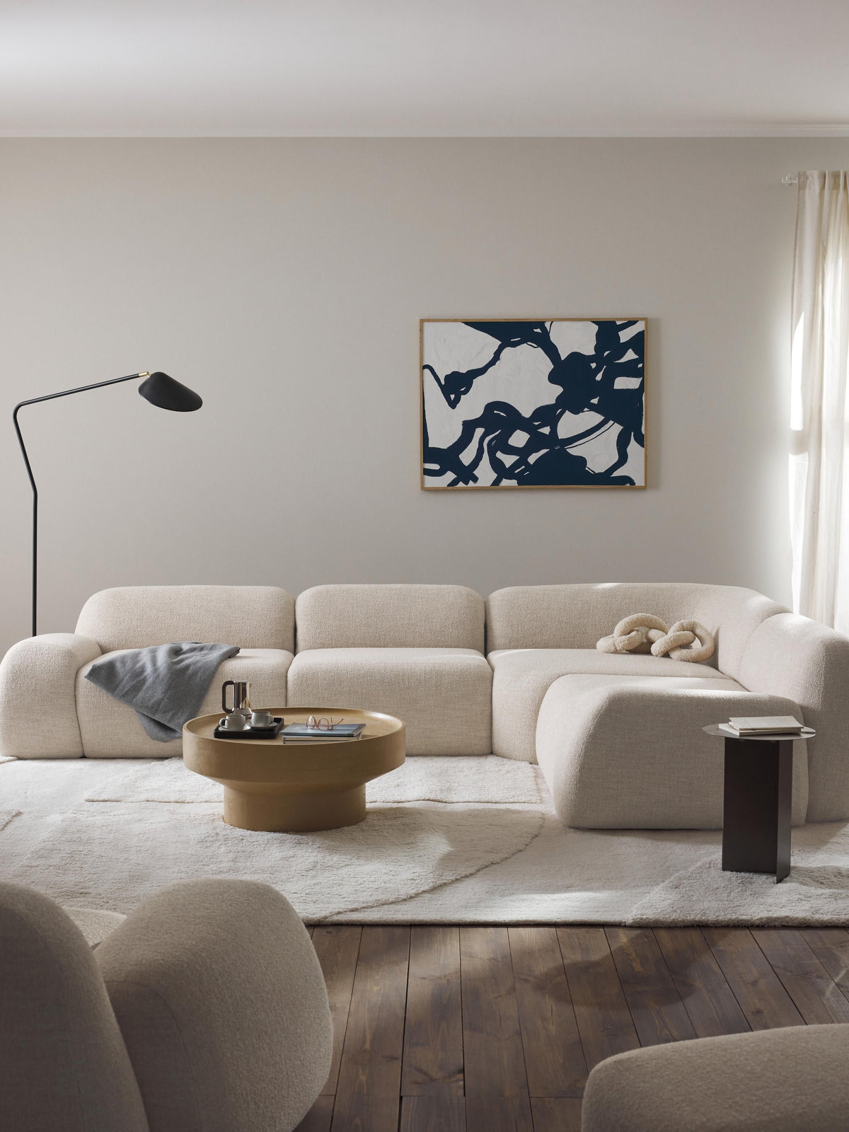 Wolke Modular Bouclé Corner Sofa (4-Seater)