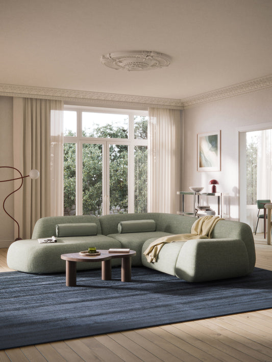 Wolke Modular Bouclé Corner Sofa (4-Seater) with Chaise Longue