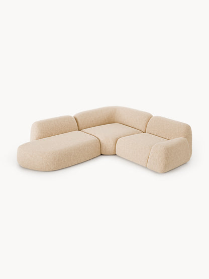 Wolke Modular Bouclé Corner Sofa (4-Seater) with Chaise Longue
