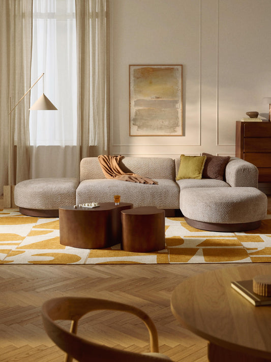 Natalie Modular Corner Sofa in Teddy Bouclé