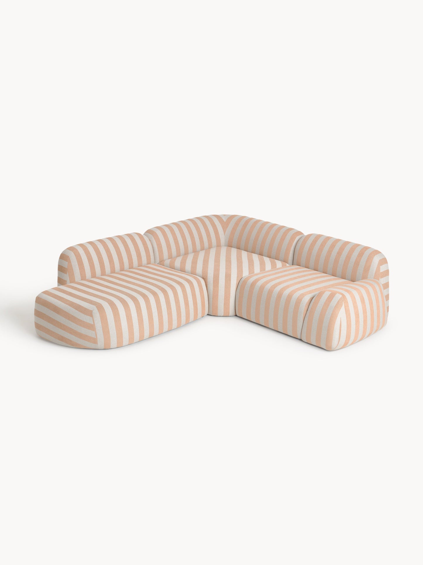 Wolke Modular Striped Corner Sofa (4-Seater) with Chaise Longue