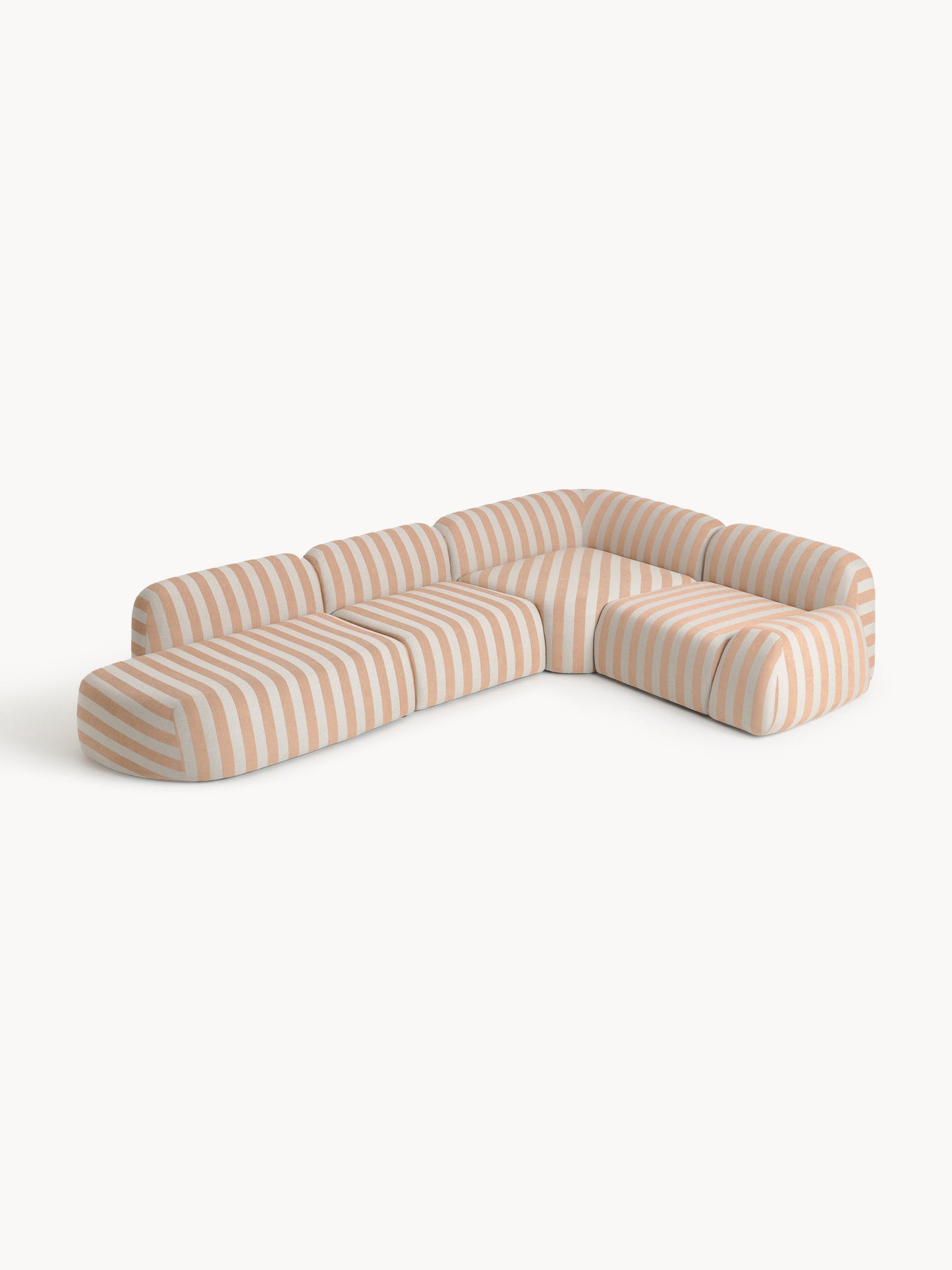 Wolke Modular Striped XL Corner Sofa with Chaise Longue