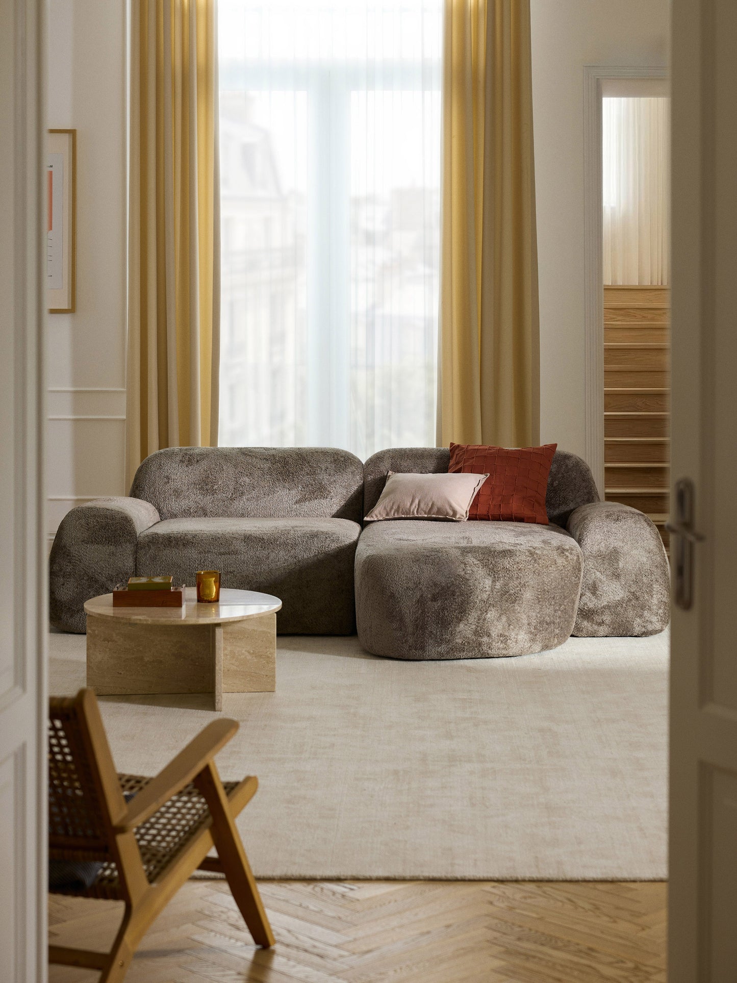 Wolke Modular Teddy Bouclé Corner Sofa (3-Seater)