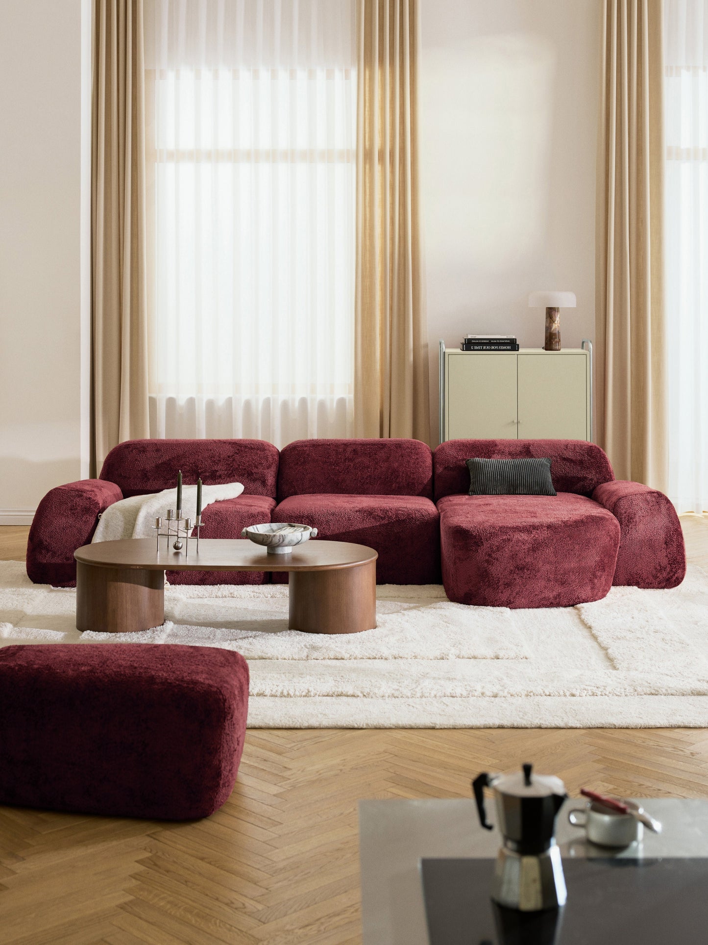 Wolke Modular Teddy Bouclé Corner Sofa (4-Seater)