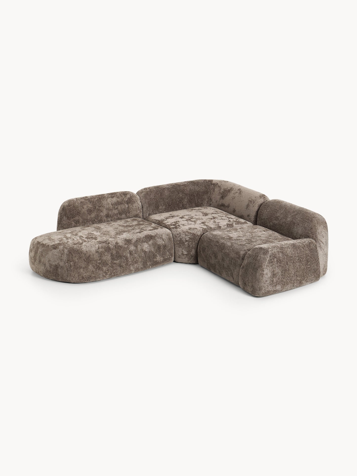 Wolke Modular Teddy Bouclé Corner Sofa (4-Seater) with Chaise Longue