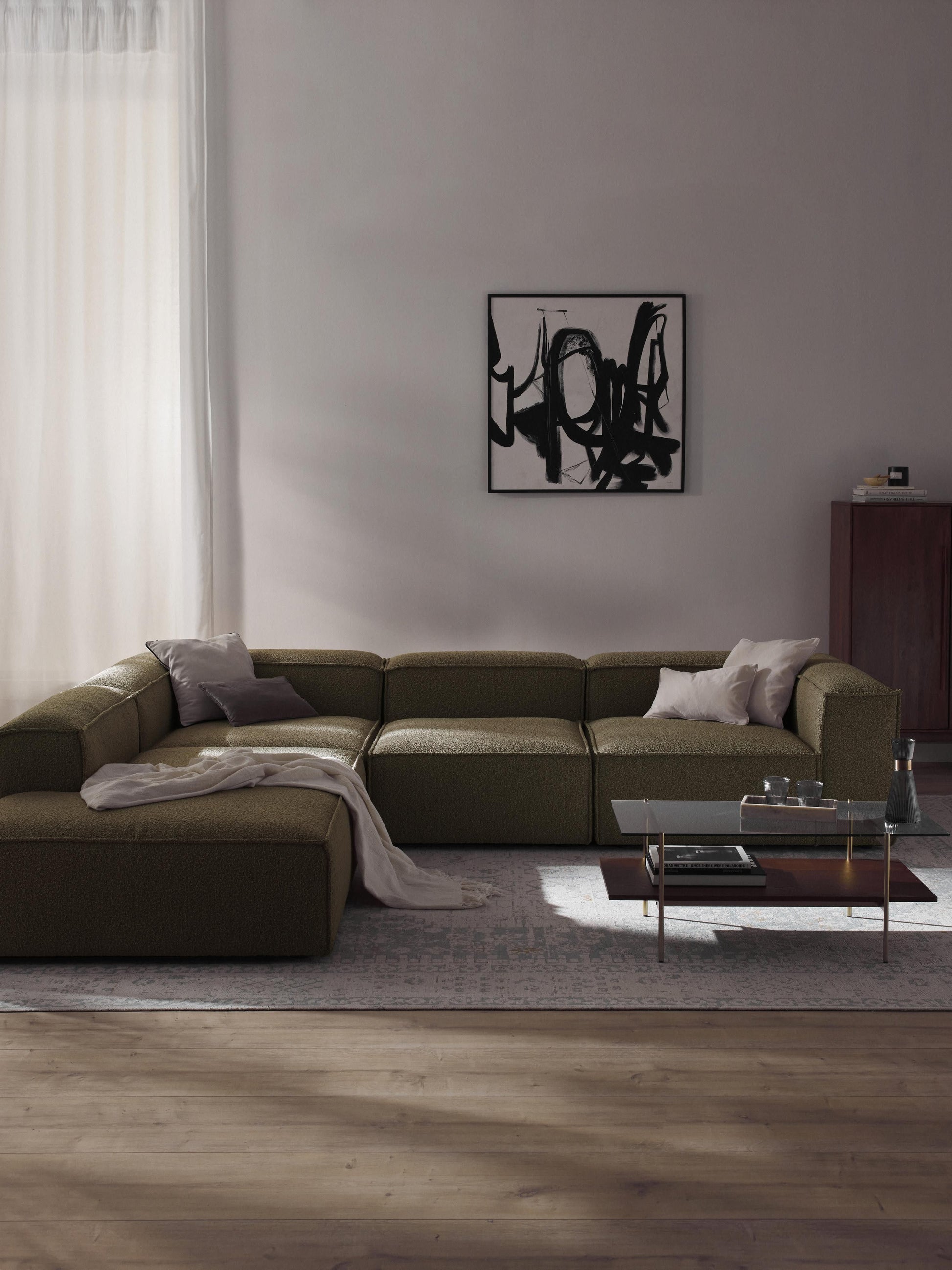 Lennon Modular XL Corner Sofa (4-Seater) in Bouclé