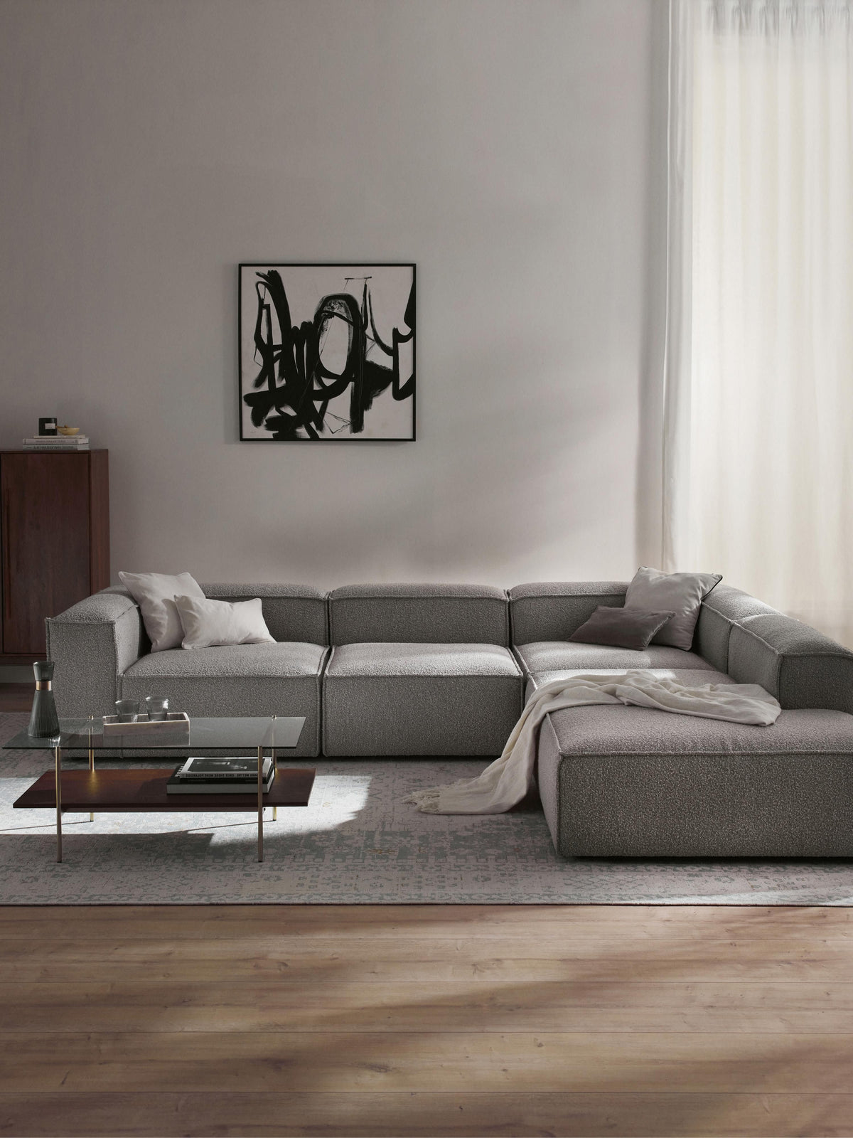 Lennon Modular XL Corner Sofa (4-Seater) in Bouclé
