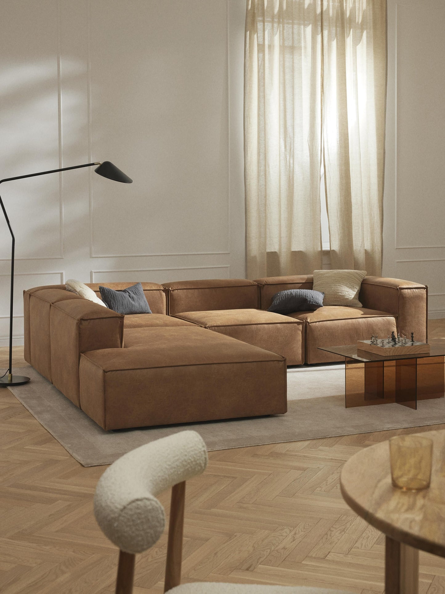 Lennon Modular XL Corner Sofa (4-Seater) in Leather