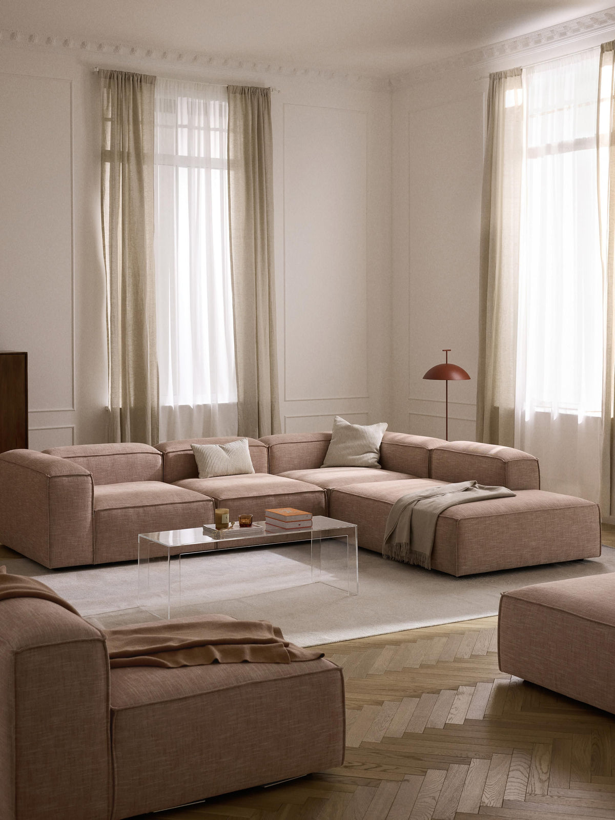 Lennon Modular XL Corner Sofa (4-Seater) in Linen Blend