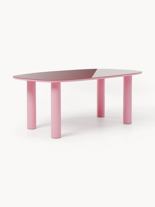 Beni Organic Dining Table with Glass Top, 200 x 110 cm