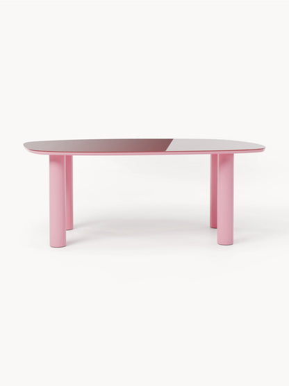 Beni Organic Dining Table with Glass Top, 200 x 110 cm