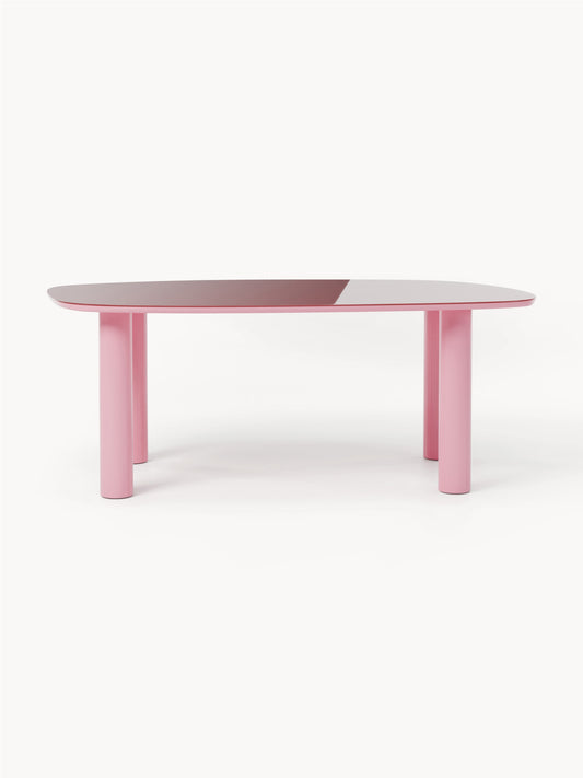 Beni Organic Dining Table with Glass Top, 200 x 110 cm