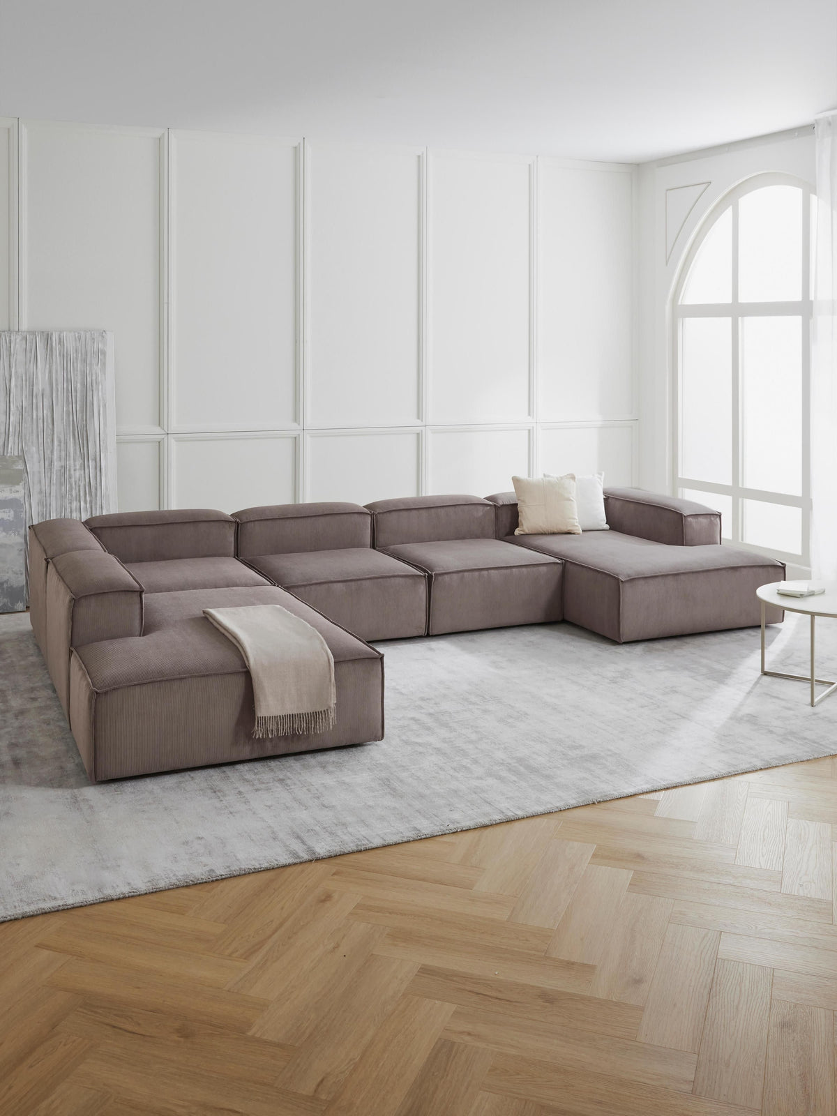 Lennon Ottoman Corner Module in Corduroy
