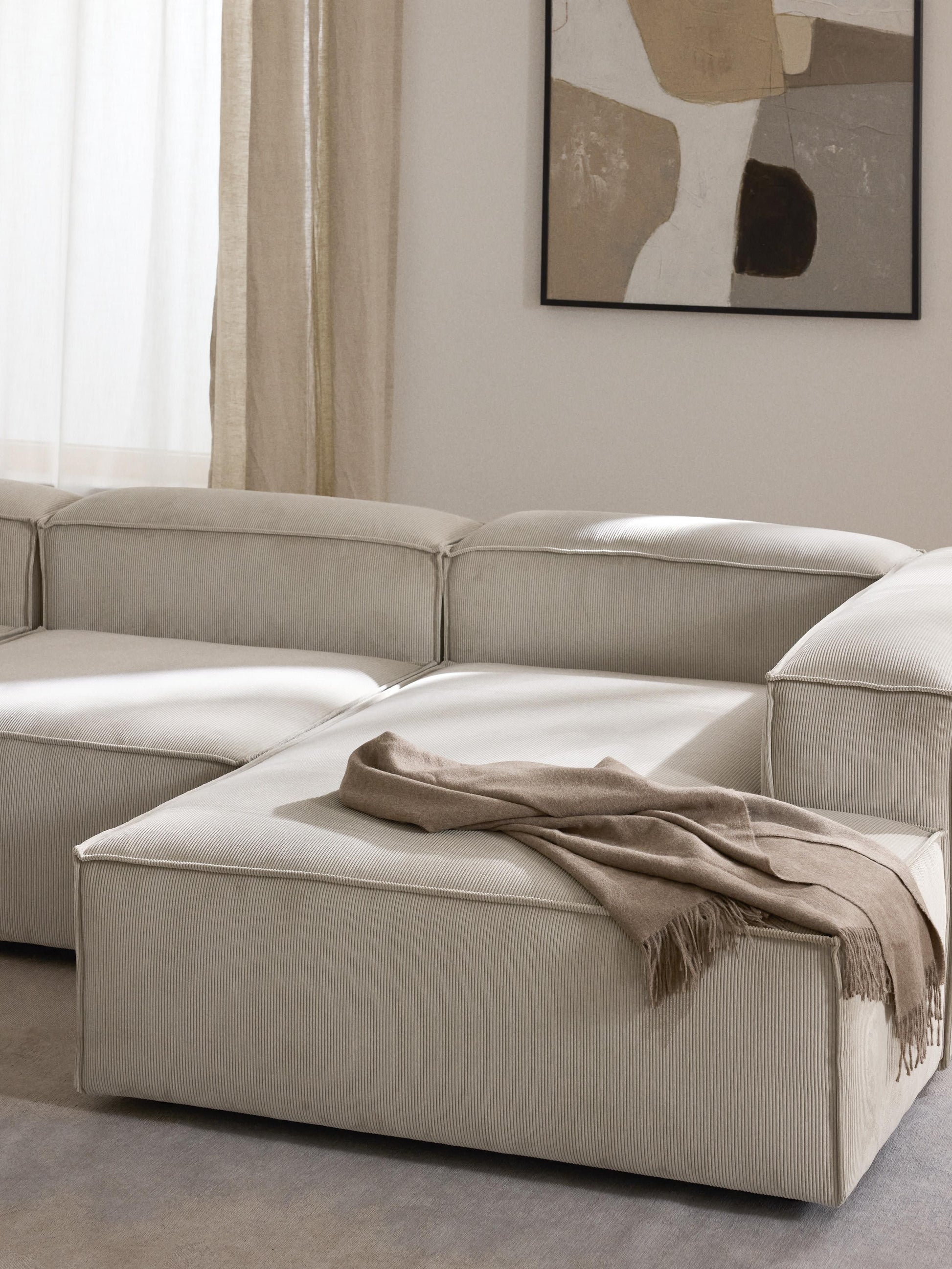Lennon Ottoman Corner Module in Corduroy