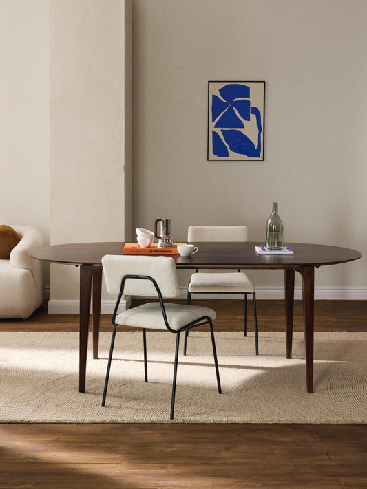 Archie Oval Dining Table in Mango Wood, 200 x 100 cm